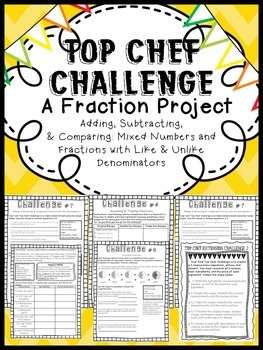 Preview of Adding, Subtracting, & Comparing Fractions: CCSS Project, Center, or Assessment