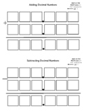 Adding & Subtracting Decimal Numbers Chart - PRINTABLE for