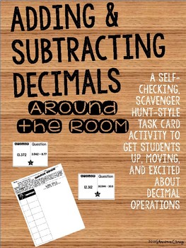 Preview of Adding & Subtracting Decimals Around the Room Scavenger Hunt