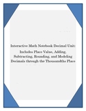 Adding Subtracting Decimals: Common Core Interactive Math Notebook Unit Bundle