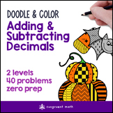 Adding & Subtracting Decimals | Doodle Math Twist on Color