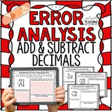 Adding and Subtracting Decimals Error Analysis