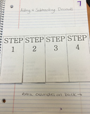 Adding & Subtracting Decimals Foldable Interactive Notebook Entry