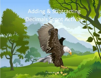 Preview of Adding and Subtracting Decimals Scoot Activity/Task Cards