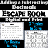 Adding and Subtracting Decimals Game: Escape Room Breakout