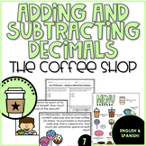 Adding & Subtracting Decimals: The Coffee Shop (Bilingual)