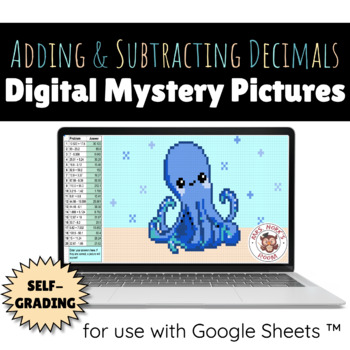 Preview of Adding and Subtracting Decimals Digital Mystery Pictures