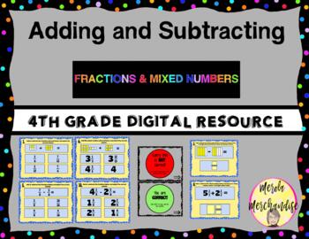Preview of Adding & Subtracting Fraction & Mixed Numbers- 4th Grade Math DIGITAL