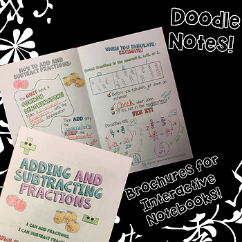 Preview of Adding & Subtracting Fractions - Decorated Notes Brochure for Notebooks
