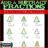 Adding Subtracting Fractions Holiday Christmas Tree Colori