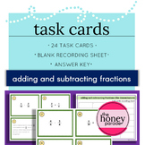 Adding/Subtracting Fractions - Like Denominators - 24 Task Cards