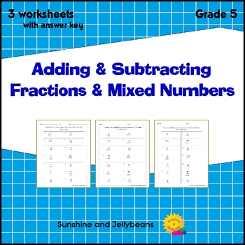 adding subtracting fractions mixed numbers 3 worksheets grade 5 ccss