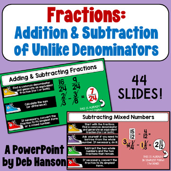 Preview of Adding and Subtracting Fractions and Mixed Numbers: PowerPoint Lesson