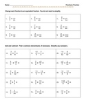 Adding & Subtracting Fractions Practice