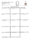 Solving Two Step Equations- Math Makes Sense 7 Unit 6 End 