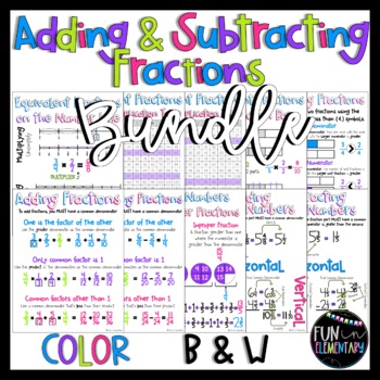 Preview of Adding and Subtracting Fractions Sheets Bundle *PP & Google - Distance Learning