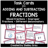Adding & Subtracting Fractions Task Cards - Improper, Mixed