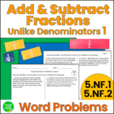 Adding Subtracting Fractions Unlike Denominators Word Problems Worksheets