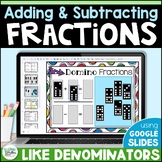 Adding & Subtracting Fractions with Like Denominators Digi