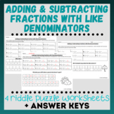 Adding & Subtracting Fractions with Like Denominators Ridd