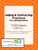Adding & Subtracting Fractions with Unlike Denominators