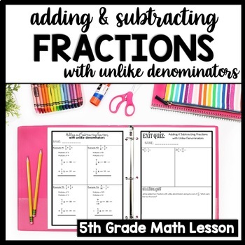 Preview of Adding & Subtracting Fractions with Unlike Denominators, Adding Unlike Fractions