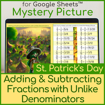 Preview of Adding & Subtracting Fractions with Unlike Denominators | Mystery Picture Mouse