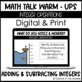 Adding & Subtracting Integer Warm Ups | Digital & Print Ma