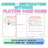 Adding + Subtracting Integers Card Game - With Scaffolded 