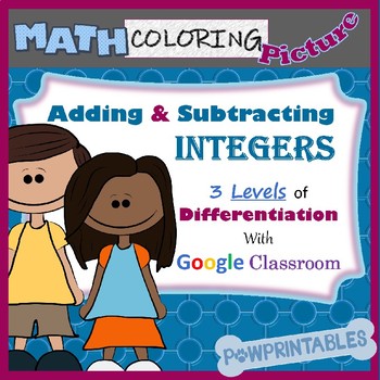 Preview of Adding&Subtracting Integers-Coloring Picture for Google Classroom-Differentiated