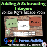 Adding & Subtracting Integers Digital Math Zombie Escape R