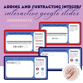 Preview of Adding & Subtracting Integers Interactive Google Slides