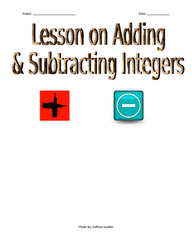 Preview of Adding & Subtracting Integers Lesson