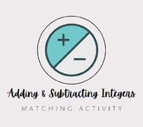 Adding & Subtracting Integers Matching Activity