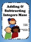 Adding & Subtracting Integers MAZE - 7th Grade Math - Easy
