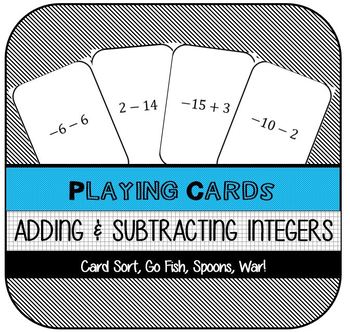 Preview of Adding & Subtracting Integers Playing Cards (Games)