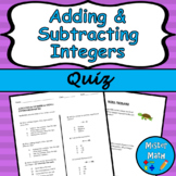 Adding & Subtracting Integers Quiz