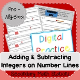 Adding & Subtracting Integers on Number Lines (digital)