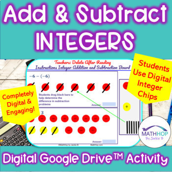 Preview of Adding & Subtracting Integers with digital integer chips - Digital Activity