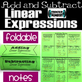 Adding Subtracting Linear Expressions Foldable Notes Inter