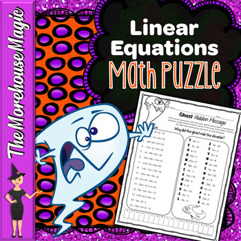 Preview of LINEAR EXPRESSIONS COMMON CORE MATH PUZZLE - HALLOWEEN!
