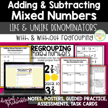 Preview of Add & Subtract Mixed Numbers Guide | DIGITAL + PRINTABLE