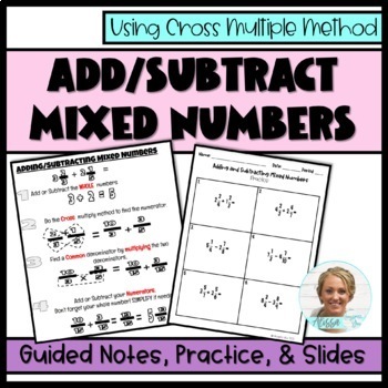 Preview of Adding/Subtracting Mixed Numbers | Guided Notes & Teacher Slides