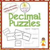Adding, Subtracting, Multiplying, Dividing Decimal Puzzles