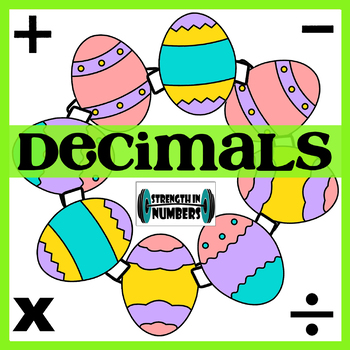 Preview of Adding Subtracting Multiplying Dividing Decimals Easter Egg Wreath