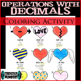 Decimal Operations Valentine's Day Heart Coloring Activity