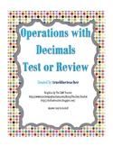 Adding, Subtracting, Multiplying & Dividing Decimals Quiz or Review