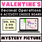 4th 5th 6th Decimal Operations ❤️ VALENTINES Math Mystery 