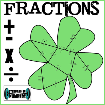 Preview of Adding Subtracting Multiplying Dividing FRACTIONS St. Patrick's Day Puzzle