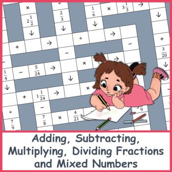 Preview of Adding, Subtracting, Multiplying, Dividing Fractions & Mixed Numbers | Crossword